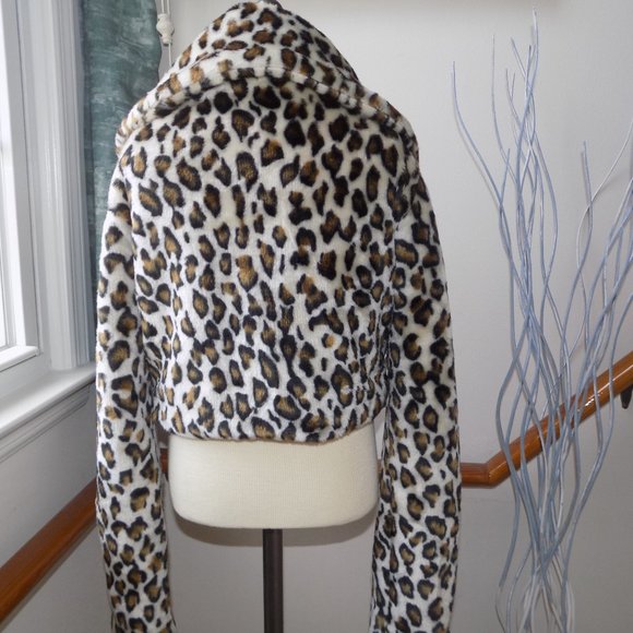 COOL ATTITUDES Leopard Faux Fur Jacket Size Small & Crossbody Purse Ladies Set - Picture 7 of 7